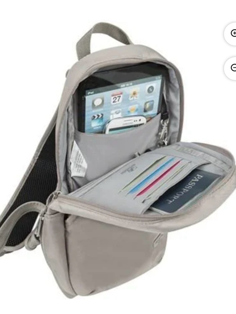 Travelon $88 Anti-Theft Classic Sling Bag Style 42887 Nutmeg - Picture 2 of 9
